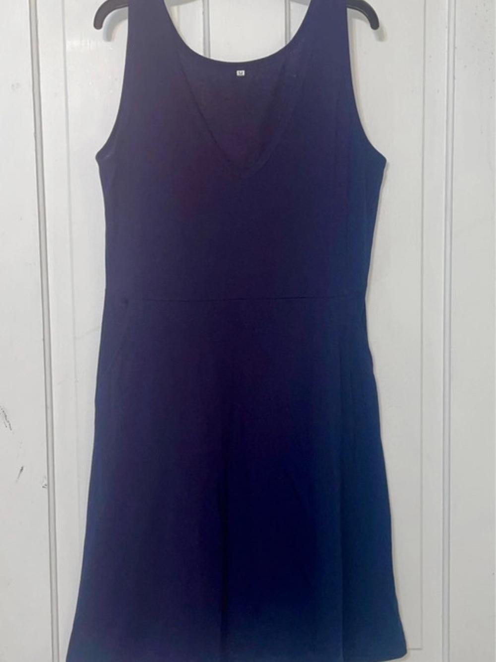 Sleeveless Navy V-Neck Mini Dress